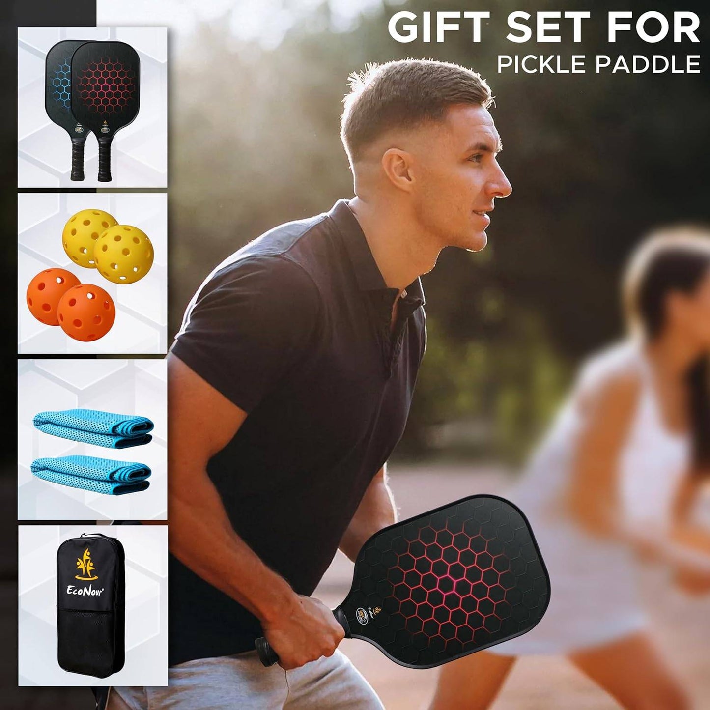 Pickleball Paddles Set of 2 | EcoNour USAPA Approved Pickleball Racket