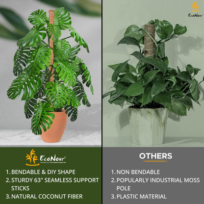 Moss Pole for Plants 63" | EcoNour Monstera Plant Support Stick