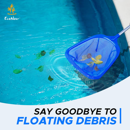 Skimmer Net with Pole | EcoNour Pool Cleaning Tool for Debris & Leaves