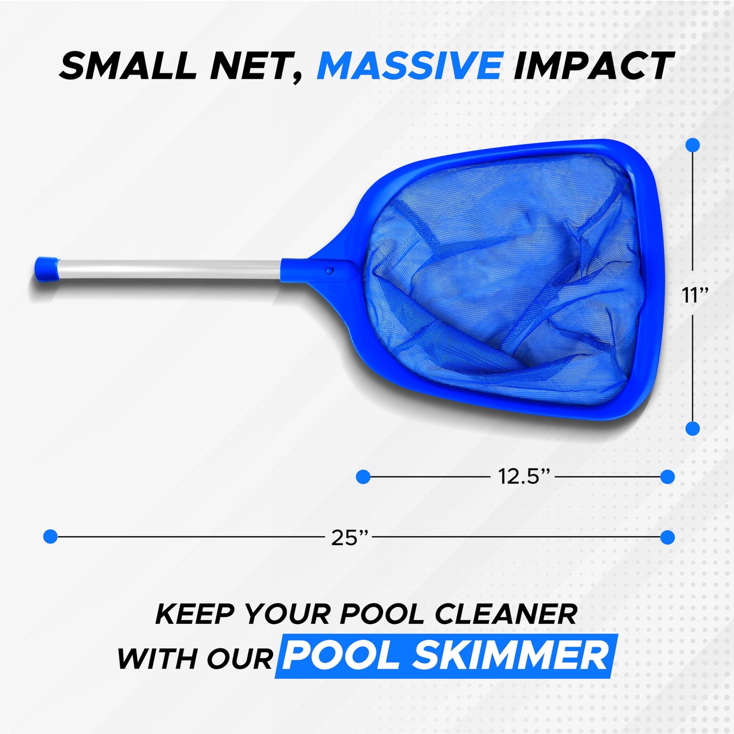 Skimmer Net with Pole | EcoNour Pool Cleaning Tool for Debris & Leaves