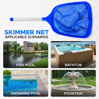 Skimmer Net with Pole | EcoNour Pool Cleaning Tool for Debris & Leaves