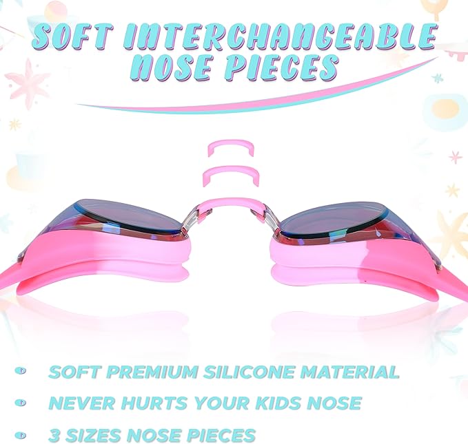 Kids Swim Goggles (2 Pack) | EcoNour Goggles for Toddler Age 3-12