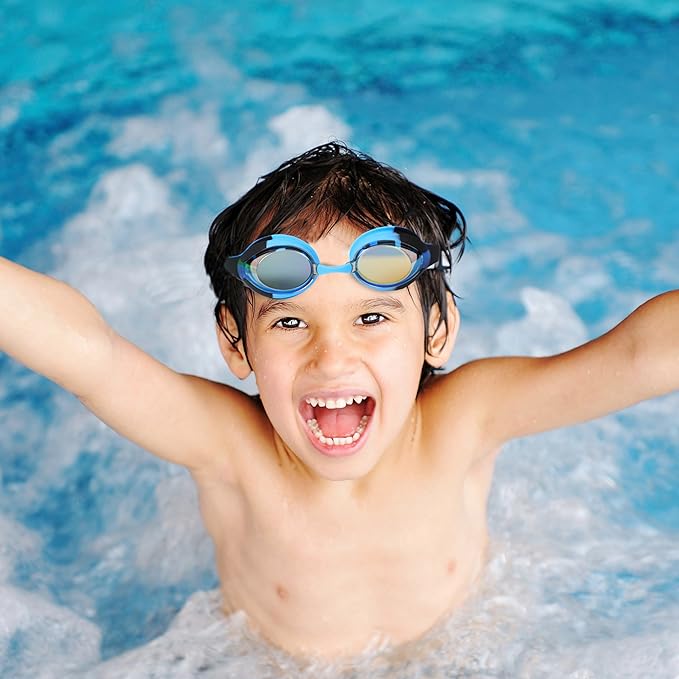 Kids Swim Goggles (2 Pack) | EcoNour Goggles for Toddler Age 3-12
