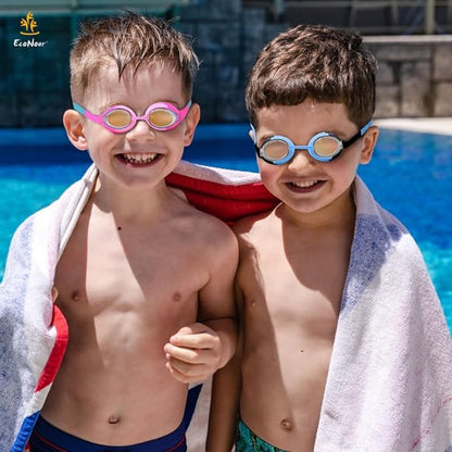 Kids Swim Goggles (2 Pack) | EcoNour Goggles for Toddler Age 3-12