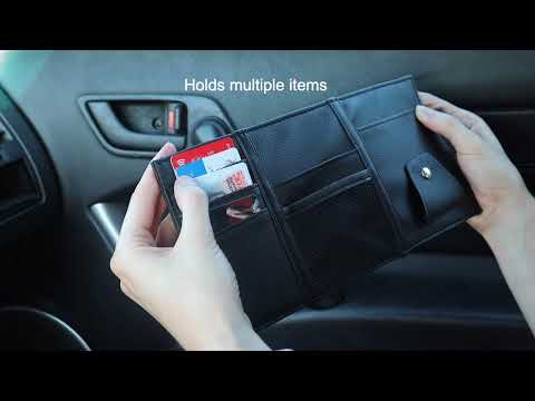 Car Sun Visor Organizer Small | EcoNour Black Multi-Pocket