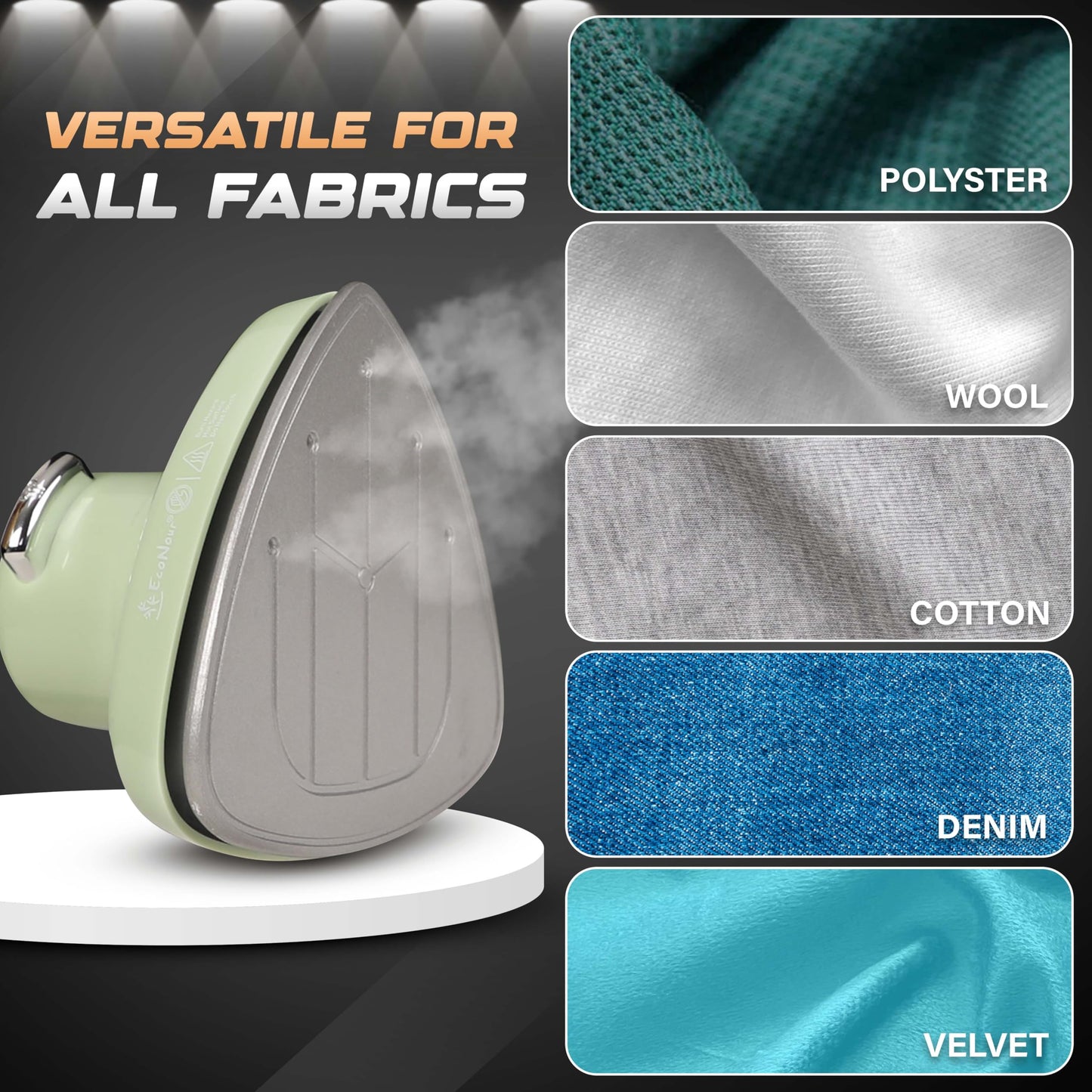 Mini Travel Iron With Steam For Clothes | EcoNour Portable Handheld